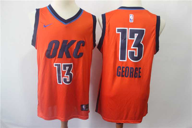 Thunder 13 Paul George Orange 2018 19 Earned Edition Nike Swingman Jersey,We sell and wholesale Thunder 13 Paul George Orange 2018 19 Earned Edition Nike Swingman Jersey on line form chian!